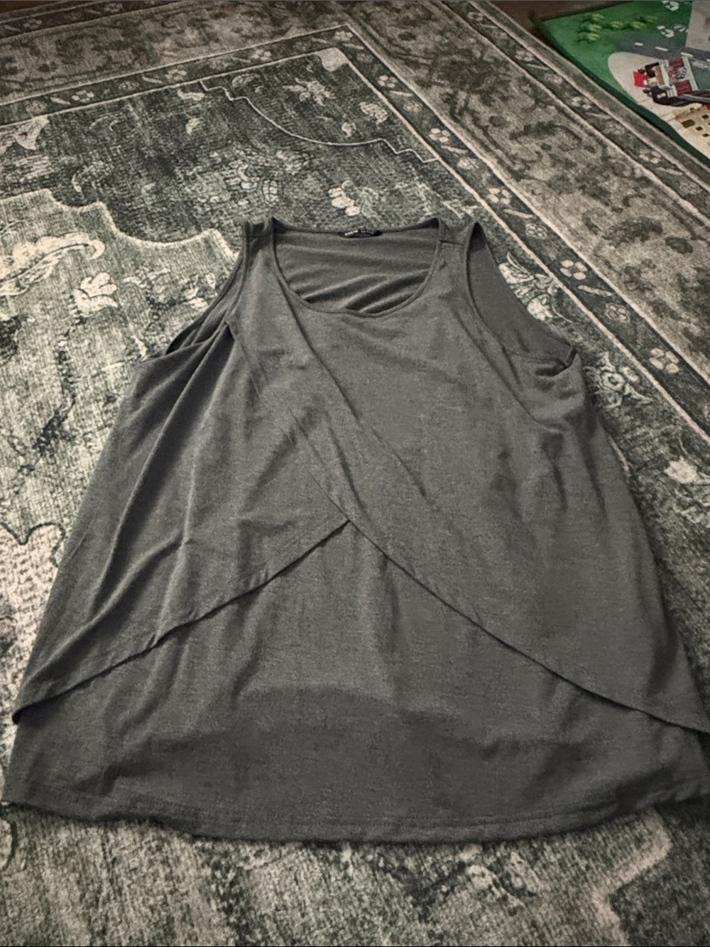 SHEIN Grey Layered Crossover Tank Top